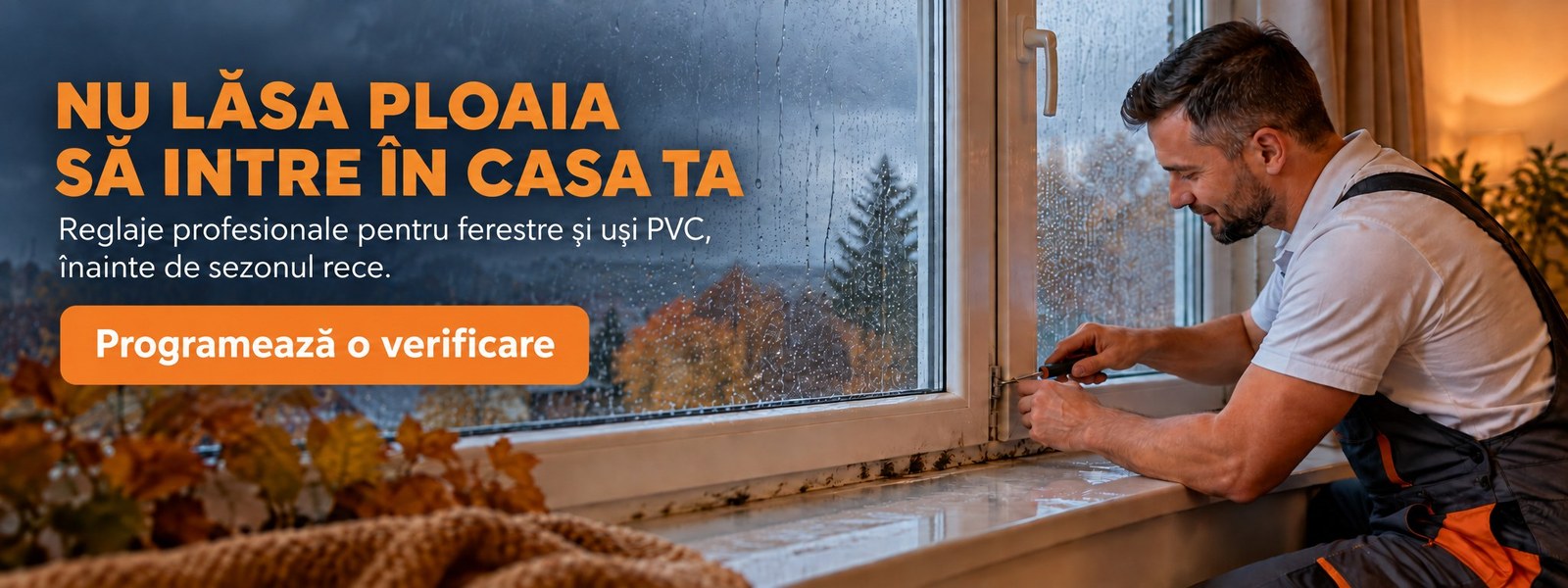 Reglaje profesionale pentru ferestre și uși PVC înainte de sezonul rece